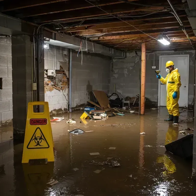 Flooded Basement Electrical Hazard in Ellisville, MS Property