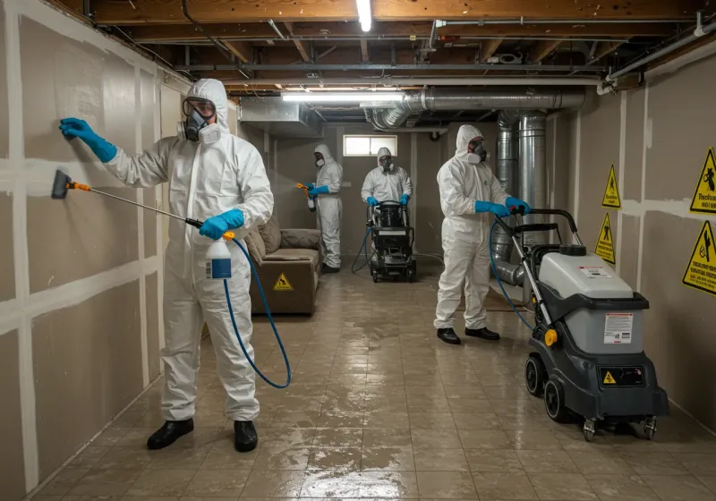 Basement Moisture Removal and Structural Drying process in Ellisville, MS